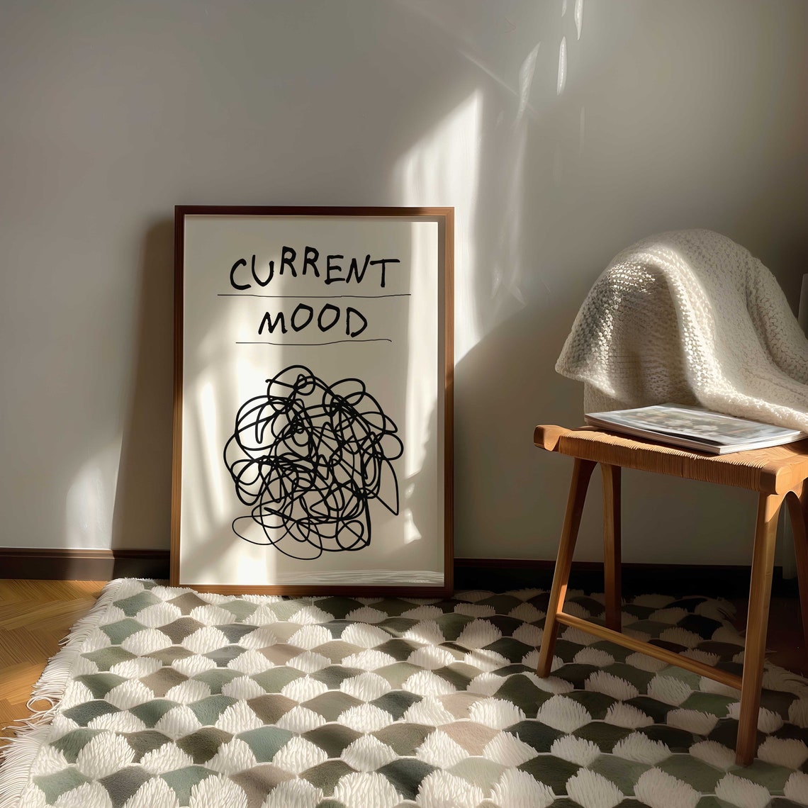 Current Mood Chaotic Scribble Funny Relatable Minimalist Art Poster - Image 2