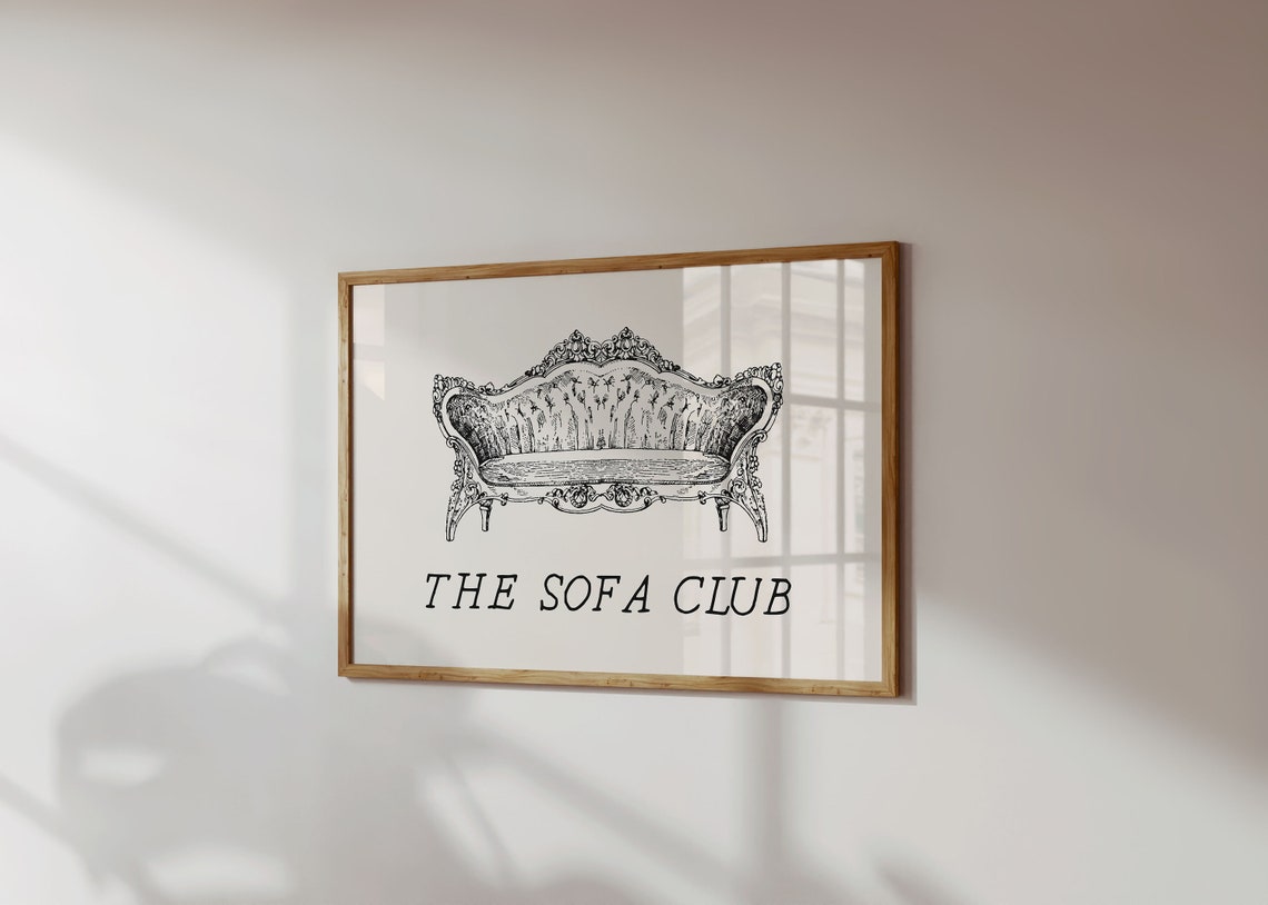 The Sofa Club Black Vintage Ornate Sofa Horizontal Art Poster - Image 4