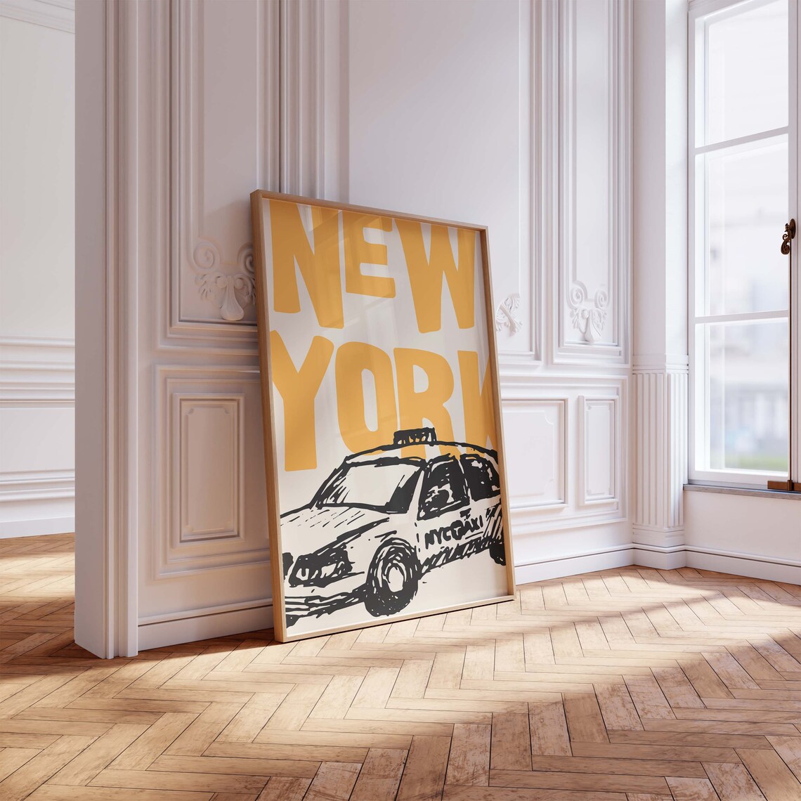 New York Vintage NYC Travel Poster, Yellow Cab - Image 5