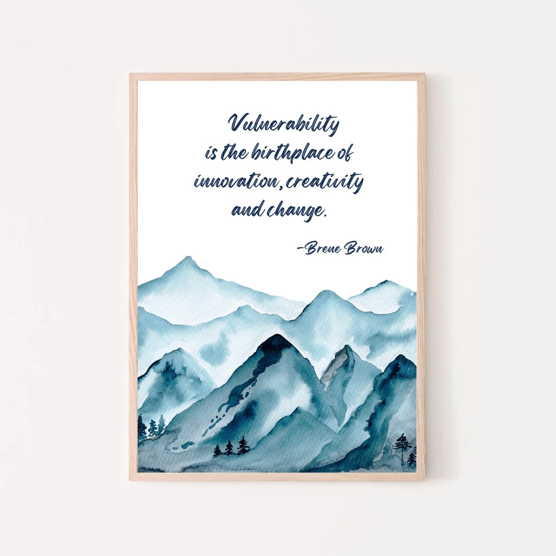 Brene Brown Vulnerability Birthplace Of Creativity Mountain Poster