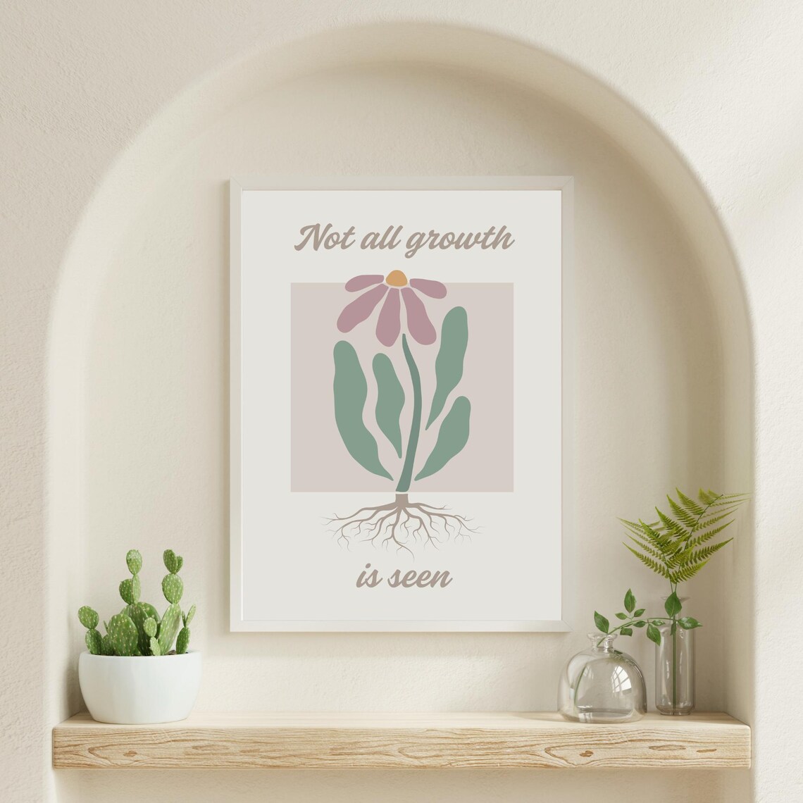Not All Growth Is Seen Mental Health Flower Roots Quote Poster - Image 6