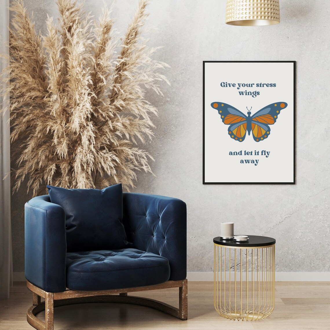 Give Your Stress Wings Monarch Butterfly Quote Stress Relief Poster - Image 4