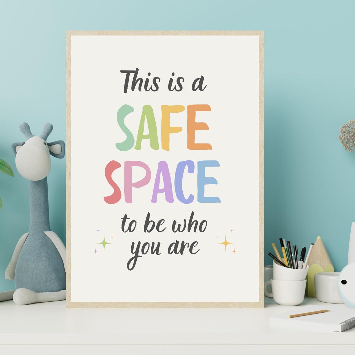 This Is a Safe Space to Be Who You Are Rainbow Classroom Poster - Image 5