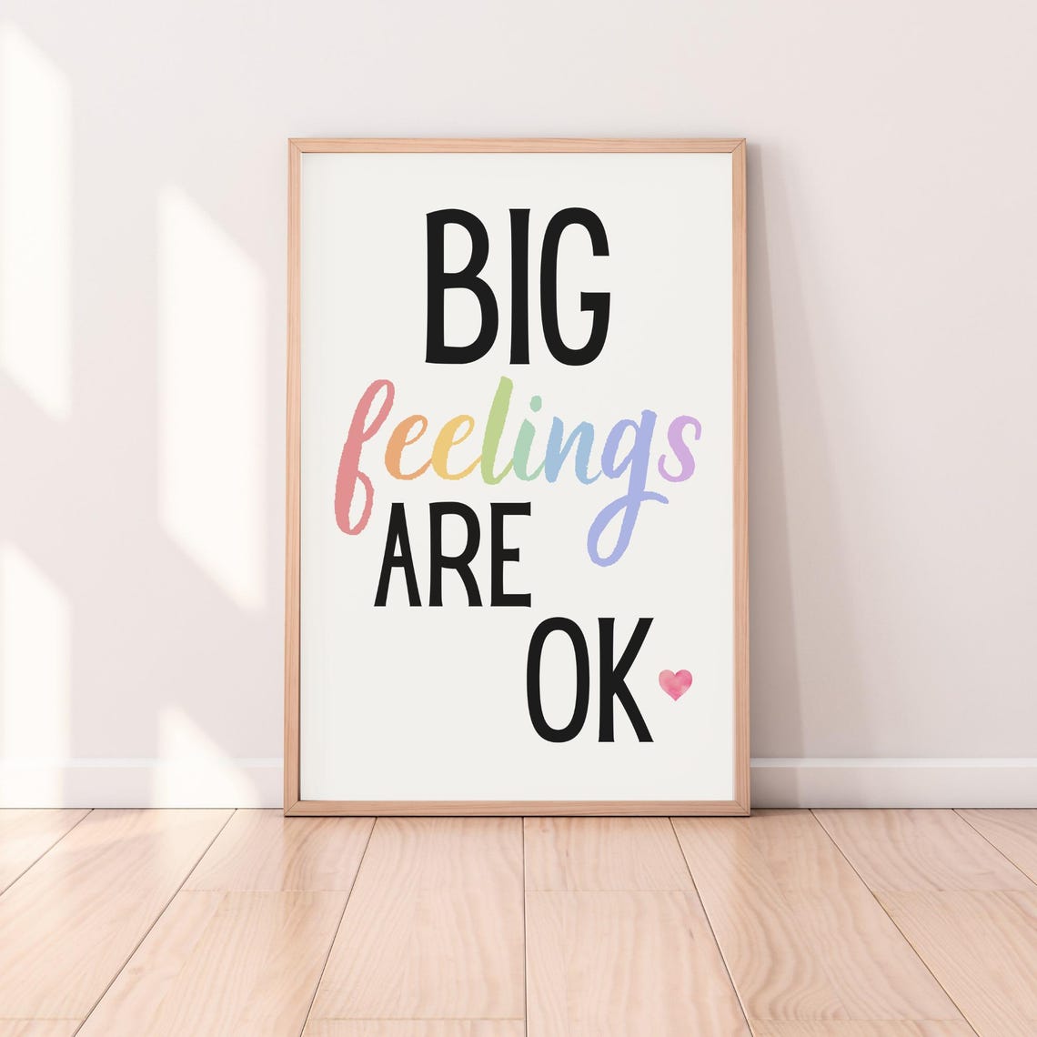 Big Feelings Are OK Rainbow Script Emotional Validation Kids Poster - Image 6