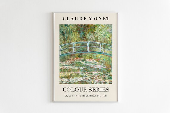 Claude Monet Colour Series Japanese Bridge Giverny Garden Exhibition Poster