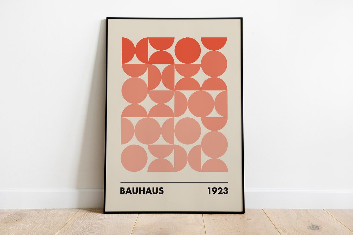 Bauhaus 1923 Terracotta Geometric Circles Retro Abstract Poster - Image 2