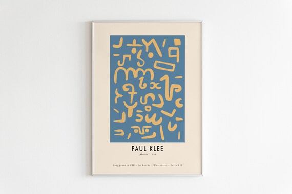 Paul Klee Gesetz 1938 Hieroglyph Marks Blue Gold Exhibition Poster