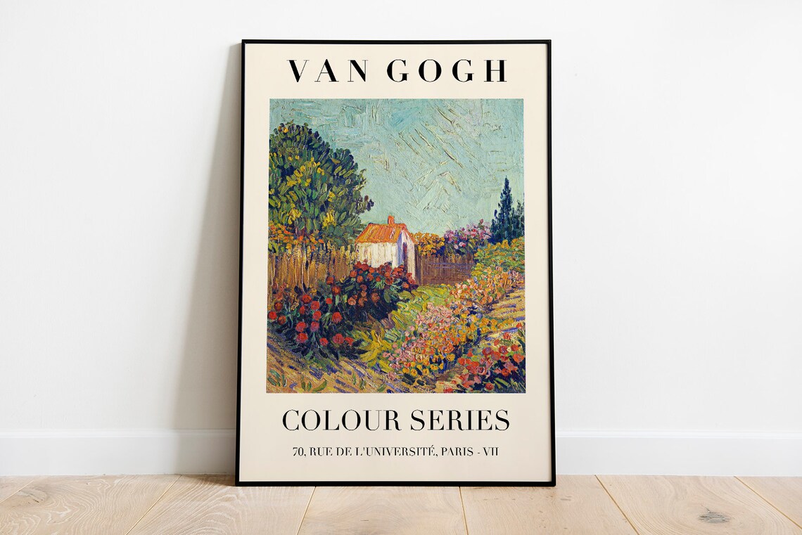 Vincent van Gogh Poppy Garden Cottage Colour Series Exhibition Print - Image 2