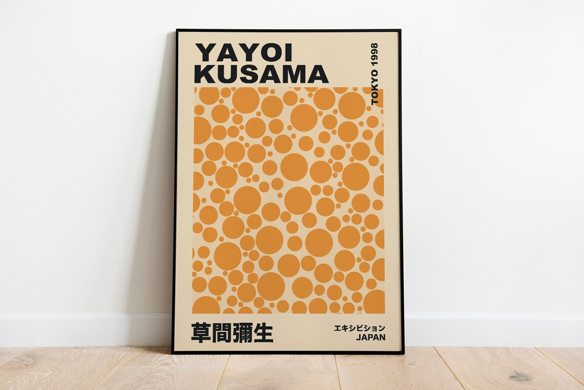 Yayoi Kusama Yellow Dots Tokyo 1998 Japanese Exhibition Art Poster - Image 3