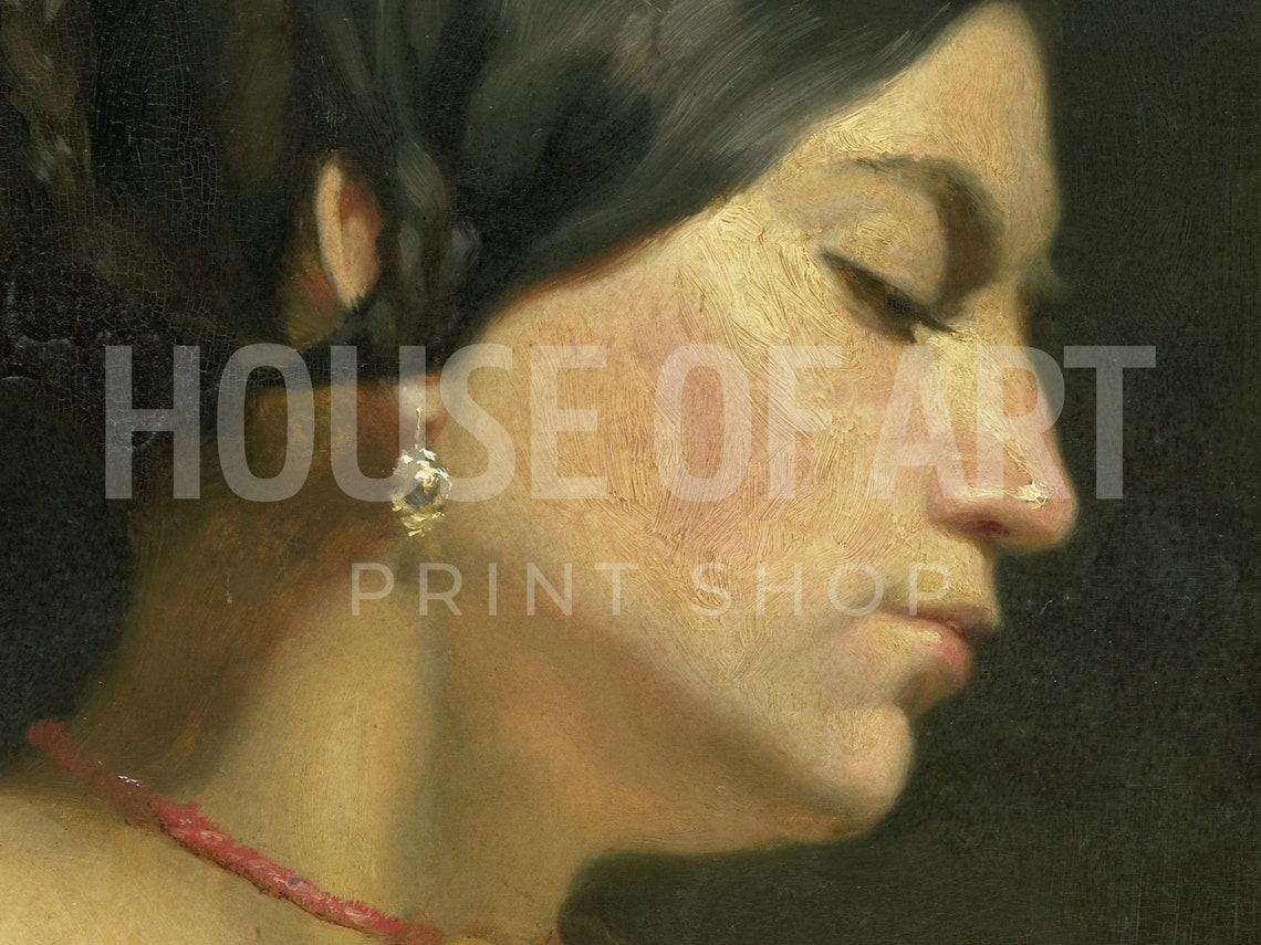 Vintage Portrait Art Classic Female Beauty Instant Print Romantic Gaze Oil Painting Mary Magdalene Spiritual - Image 2