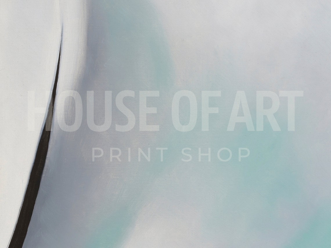 White Turquoise Diagonal Shadow Contemporary Abstract Oil Poster - Image 2