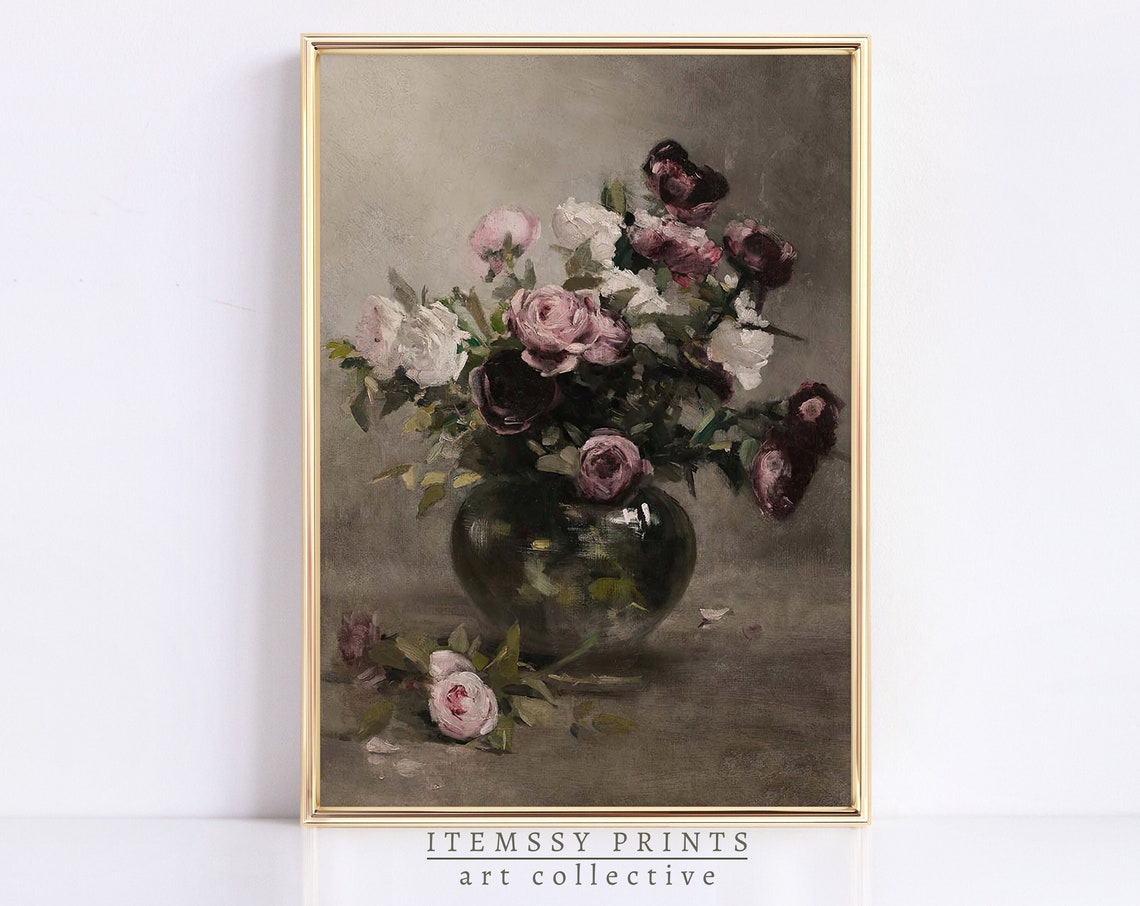 Vintage Flower Print Floral Wall Art Art Vintage Botanical Print French Country Wall Art Antique Flower Painting
