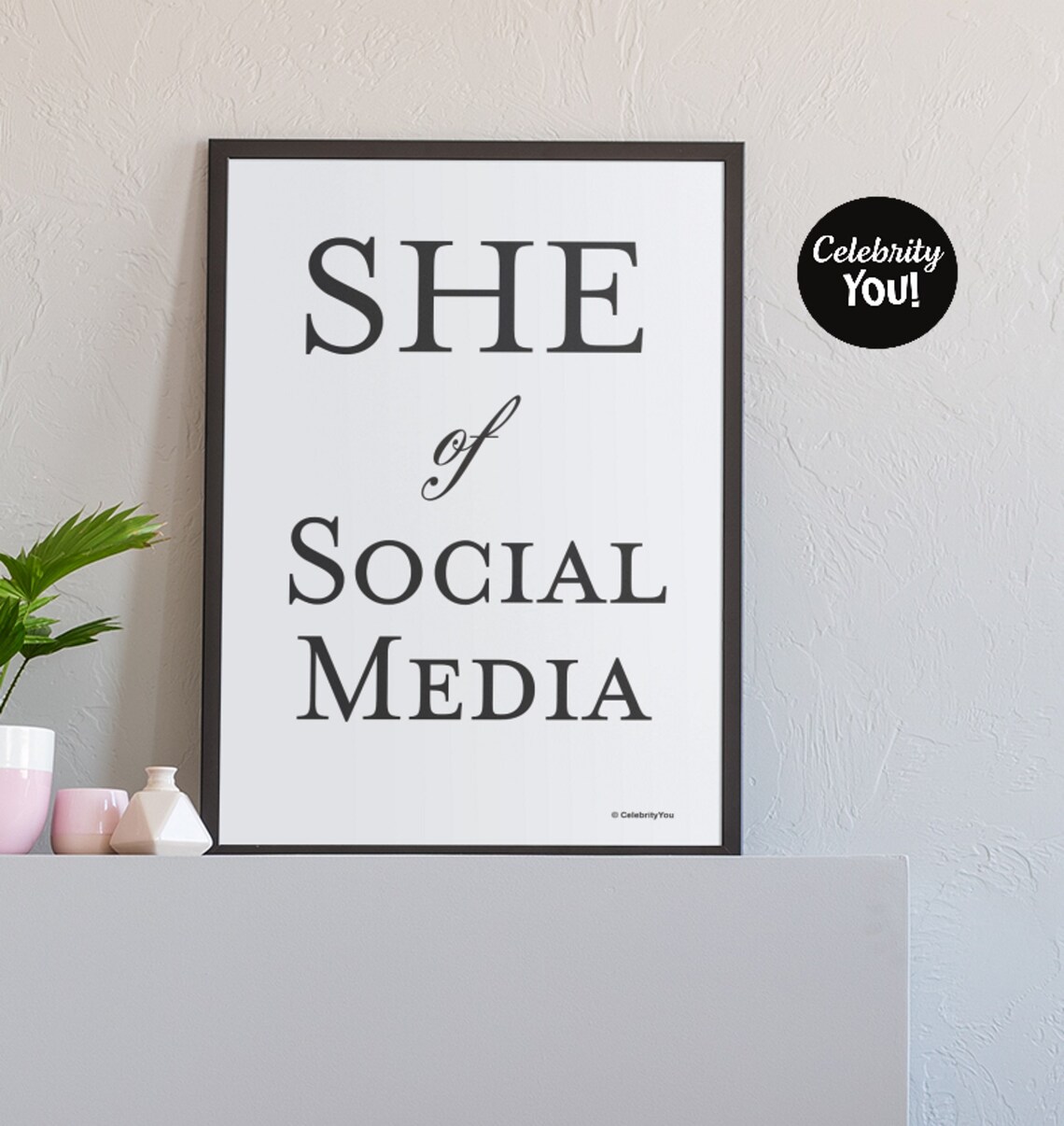 She Of Social Media Print Woman Social Media Manager Office Sign Desk Decor Cute Funny Job Title Name Inspirational Poster Gift Idea - Image 3