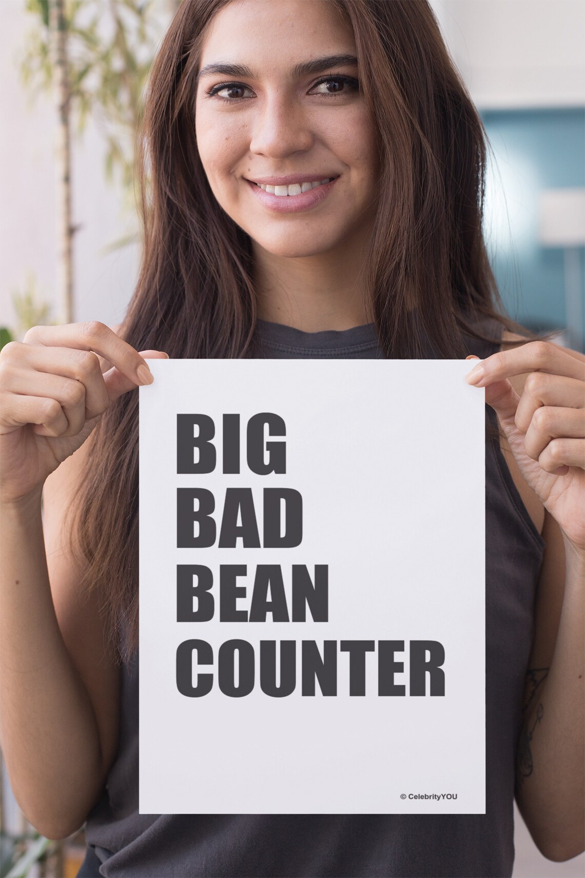 Big Bad Bean Counter Bold Accountant Finance Office Gift Wall Art - Image 2