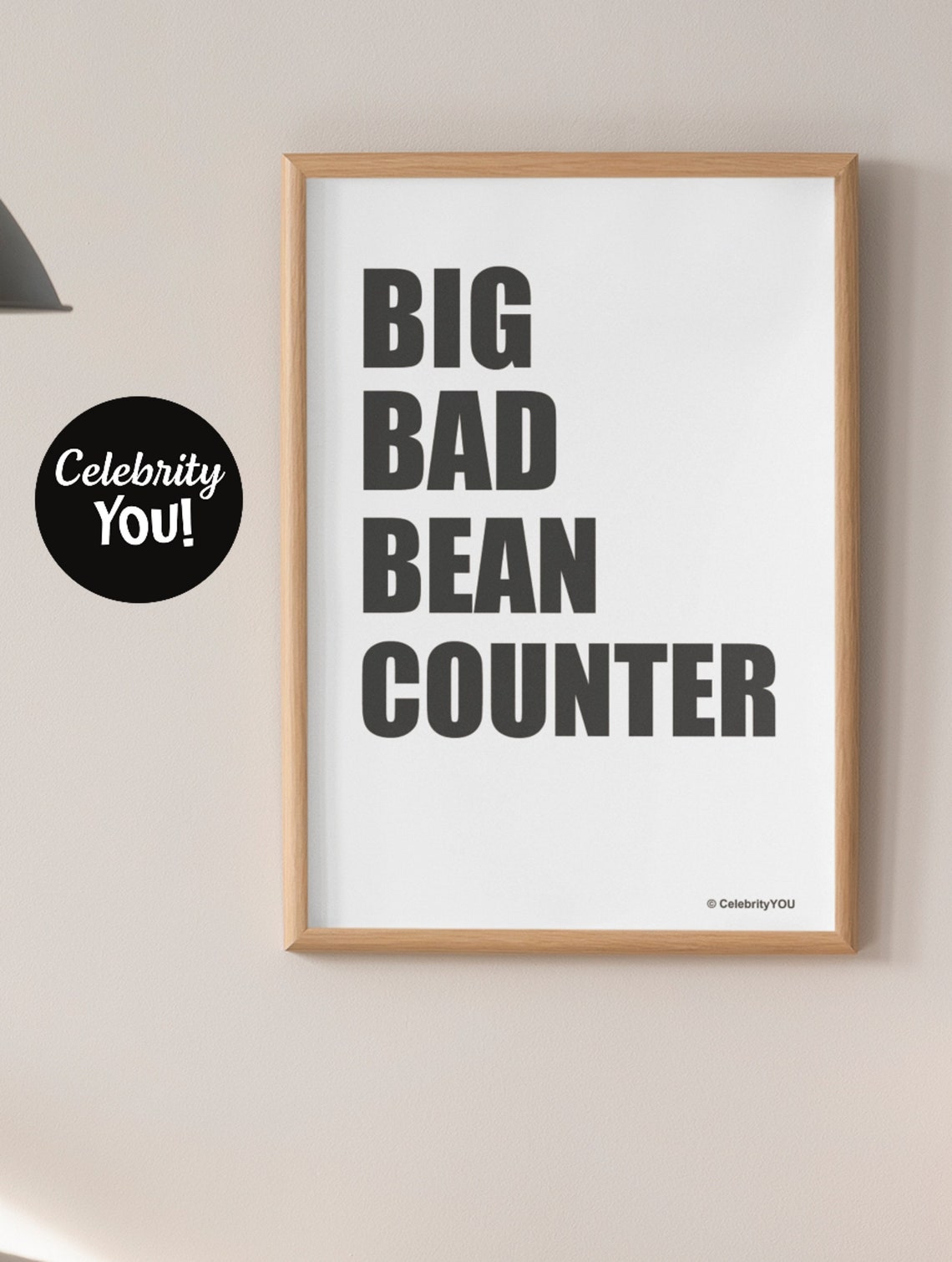 Big Bad Bean Counter Bold Accountant Finance Office Gift Wall Art - Image 3