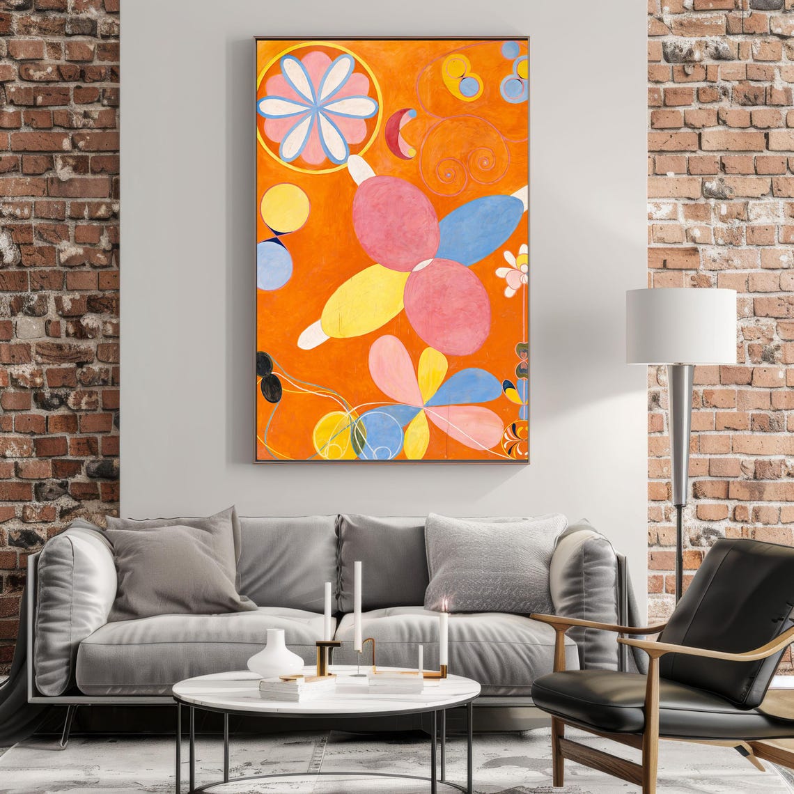 Hilma af Klint Orange Petals Floral Abstract Vintage Wall Art Poster