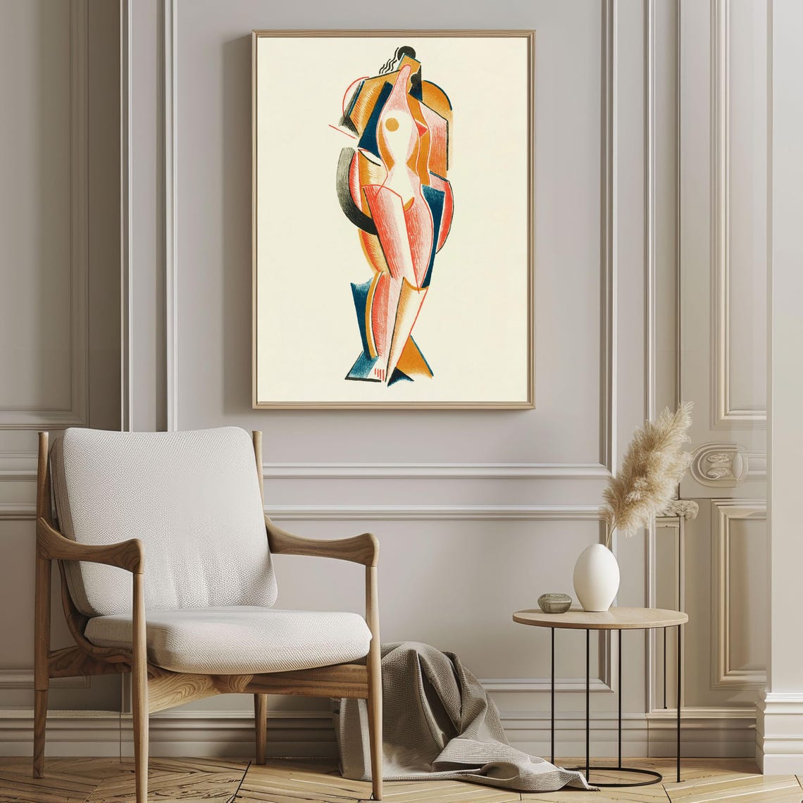 Colorful Cubist Female Figure Study Modernist Abstract Art Poster - Image 2