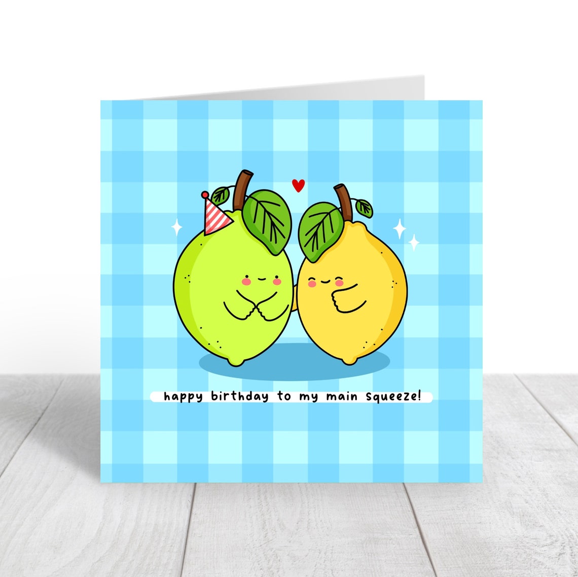 Kawaii Happy Birthday to My Main Squeeze Lemon Lime Pun Print - Image 4