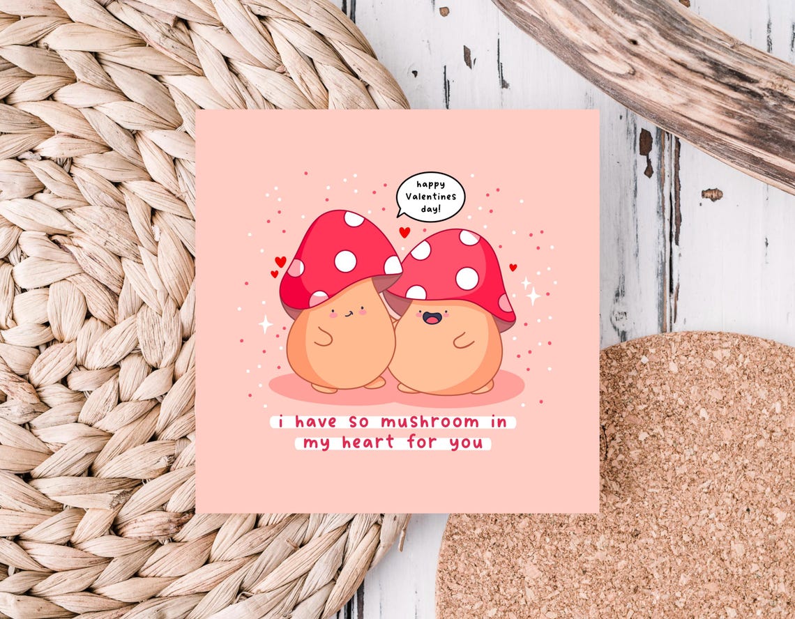 Cute Mushroom Duo So Mushroom In My Heart For You Pun Wall Art - Image 4