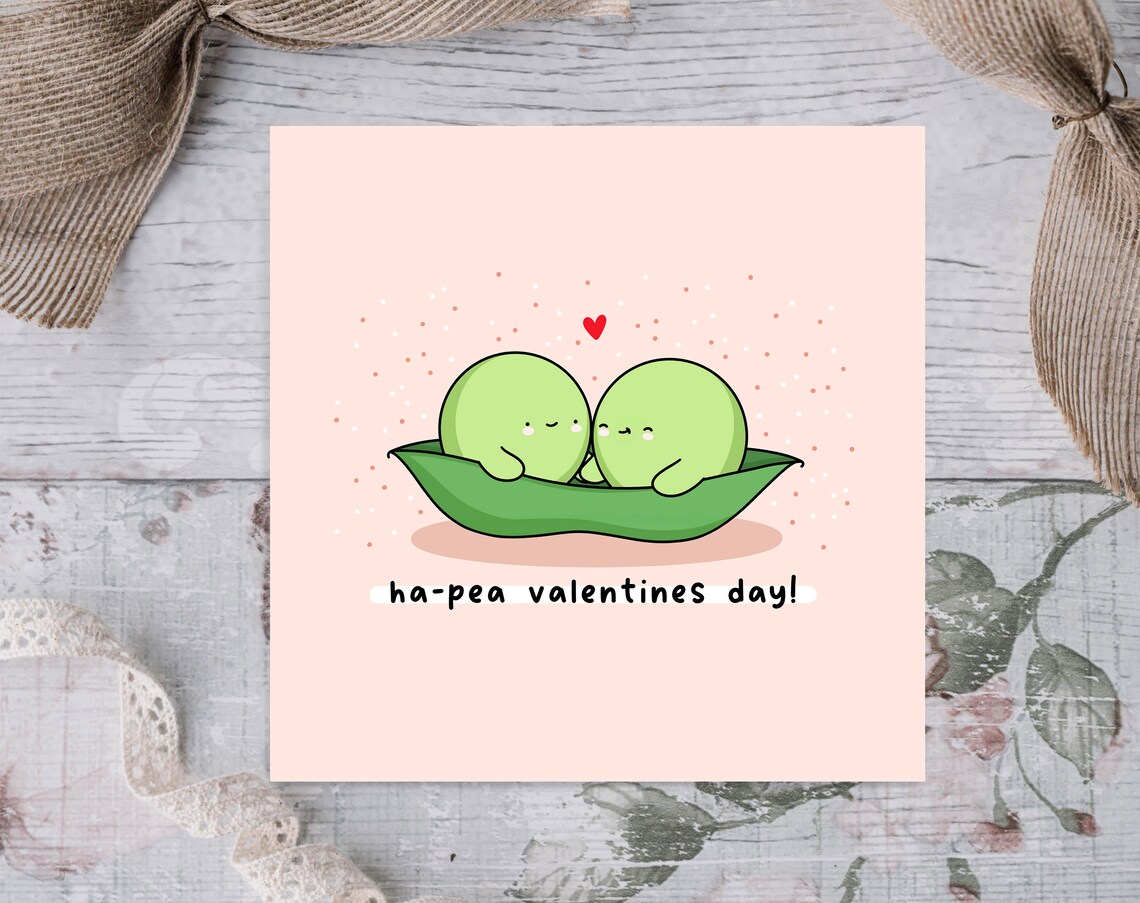 Two Peas In A Pod Funny Kawaii Valentine Poster Print - Image 3