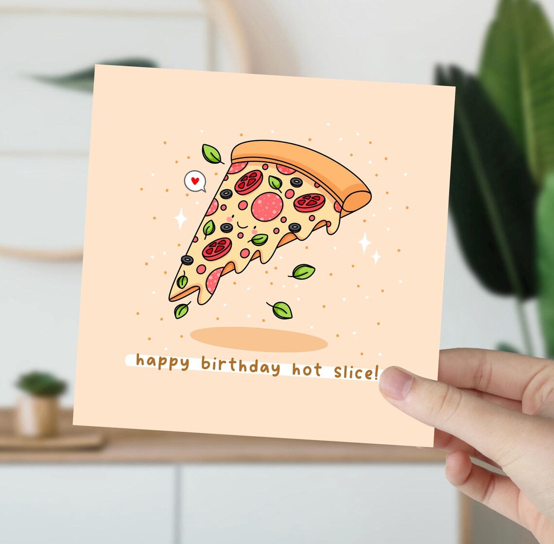 Happy Birthday Hot Slice Cute Pizza Pun Poster Print - Image 5