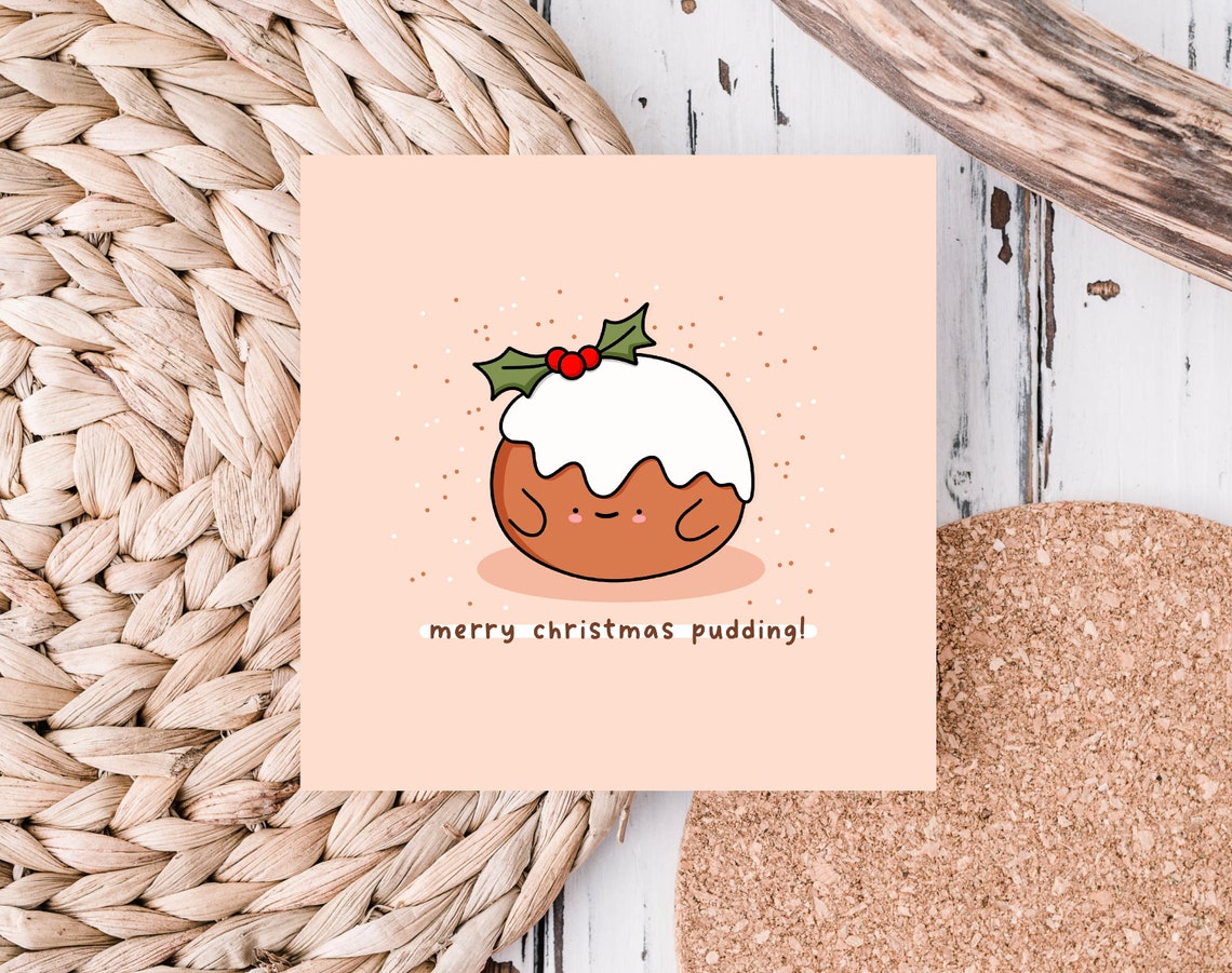 Merry Christmas Pudding Kawaii Holiday Pudding Dessert Poster - Image 4