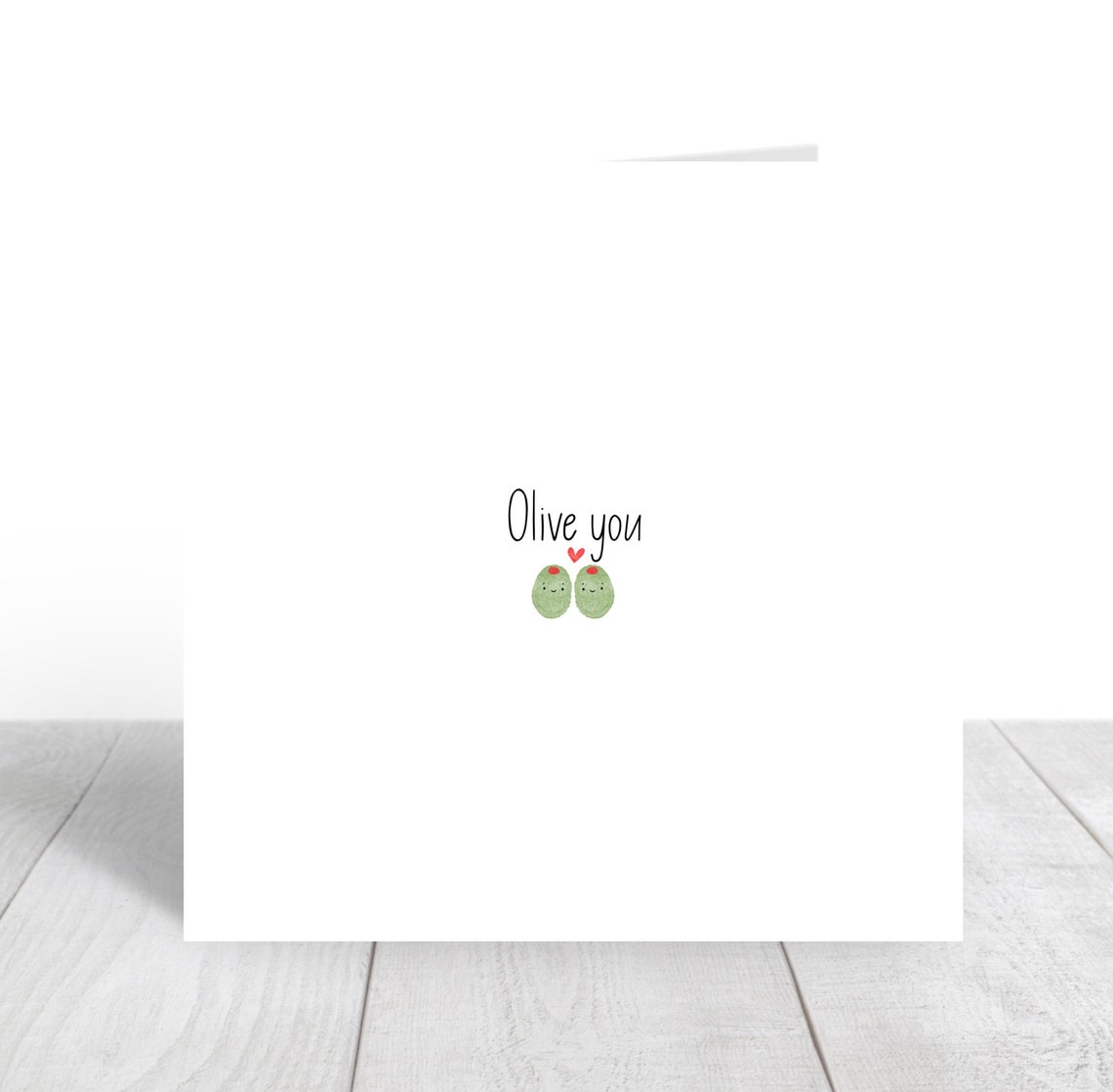 Olive You Adorable Pun Love Card For Anniversary Valentine Wall Art - Image 3