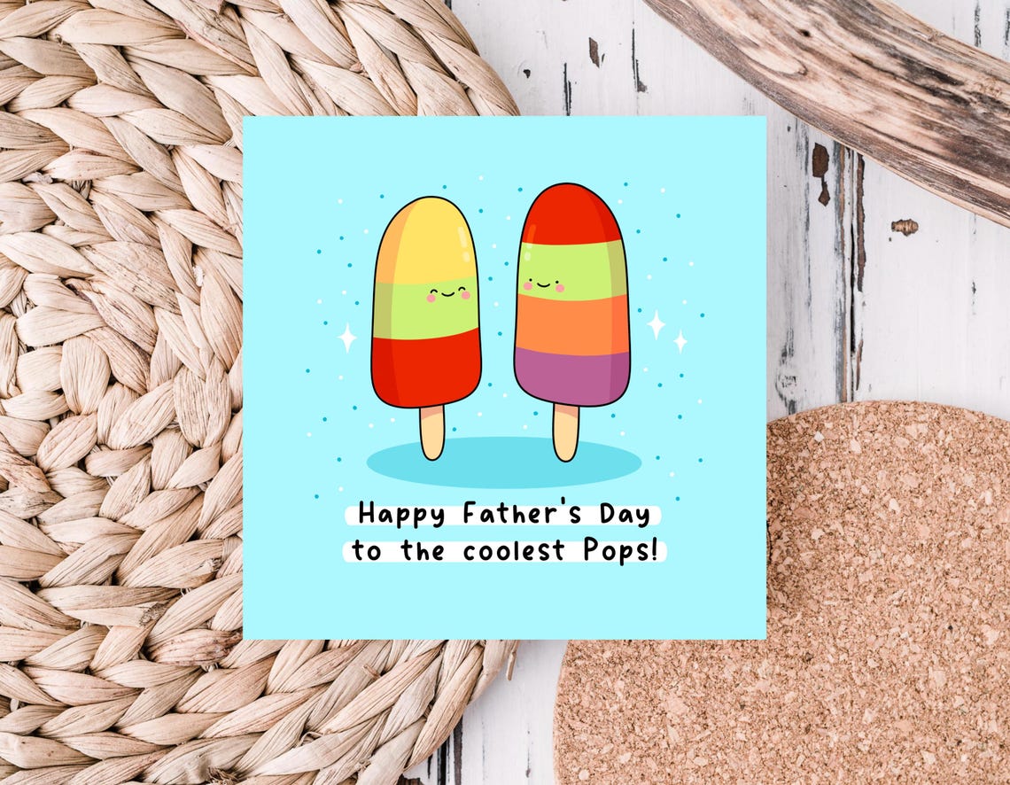 Kawaii Ice Lollies Happy Fathers Day To The Coolest Pops Poster - Image 6