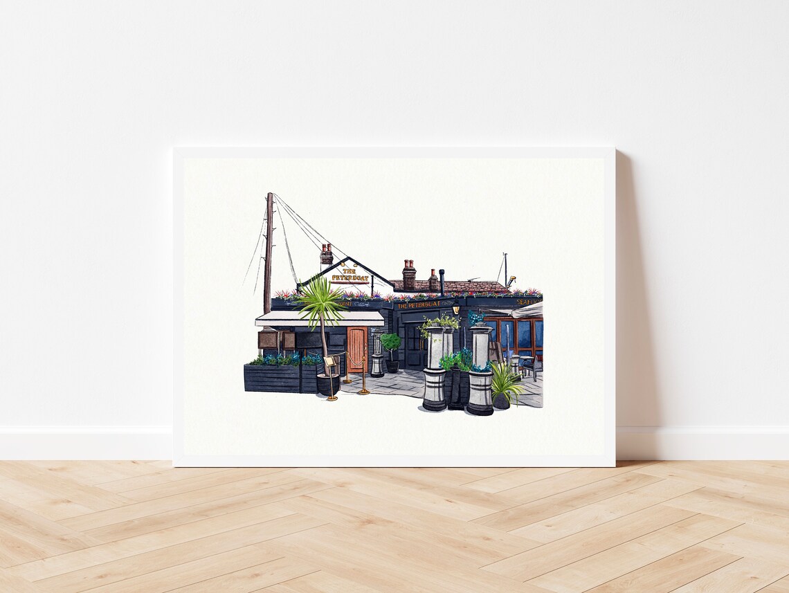 Leigh On Sea Old Leigh UK Watercolour Travel Poster - Image 3