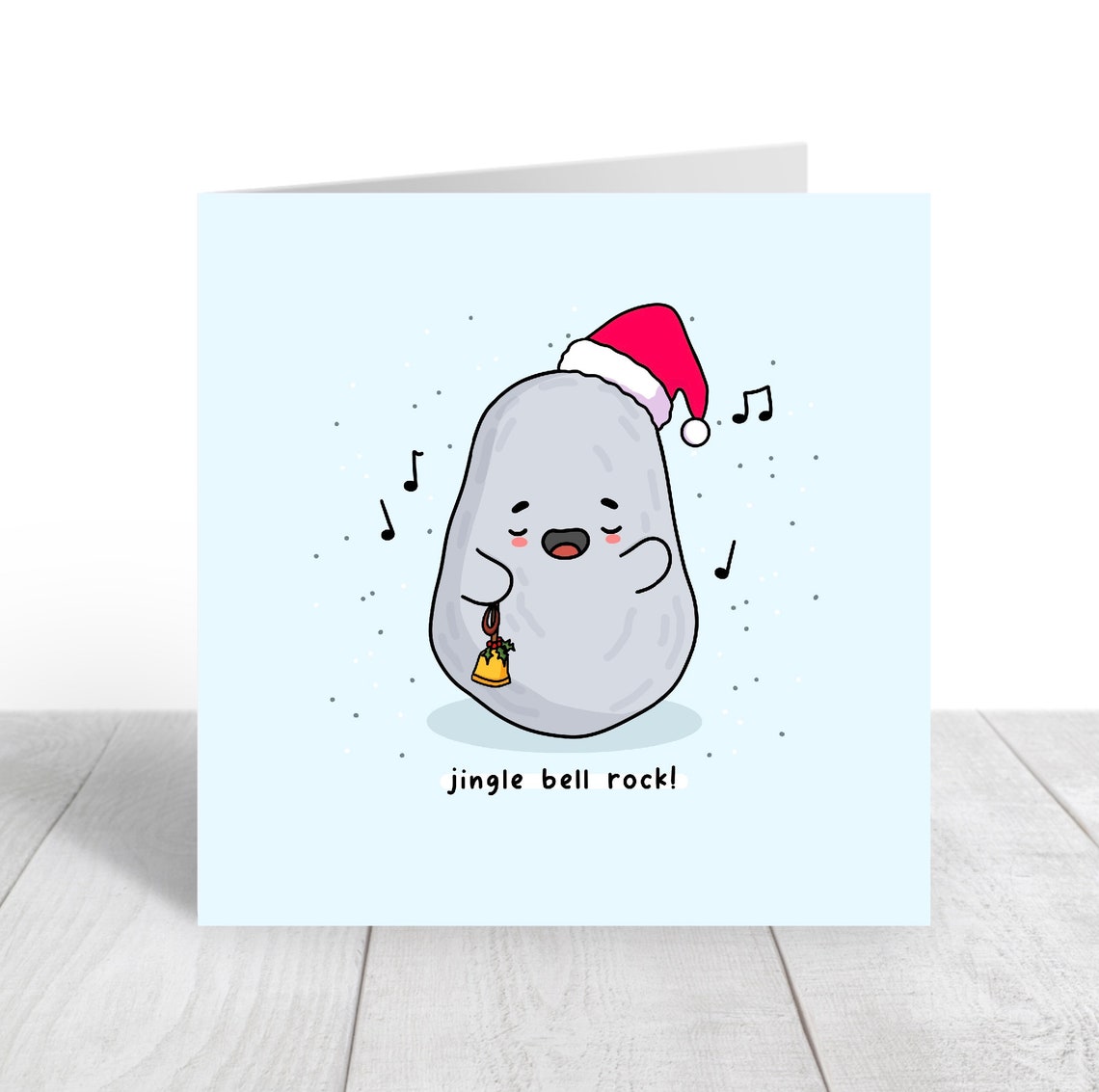 Jingle Bell Rock Singing Stone Christmas Illustrated Card Print - Image 5