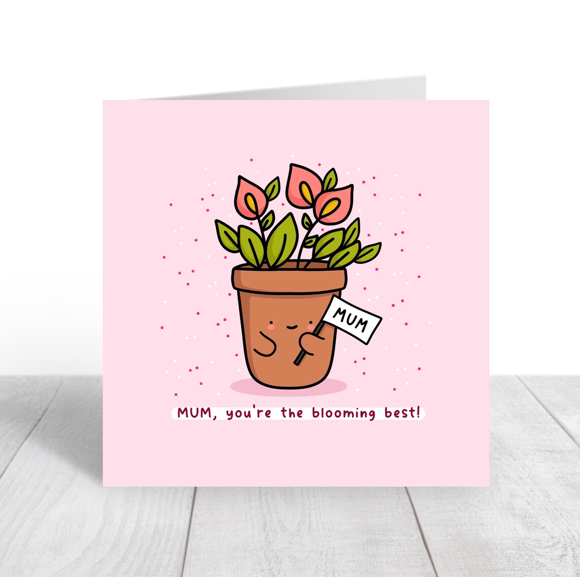 Kawaii Mum Gardening Pun Card, Flower Pots Art Print - Image 5