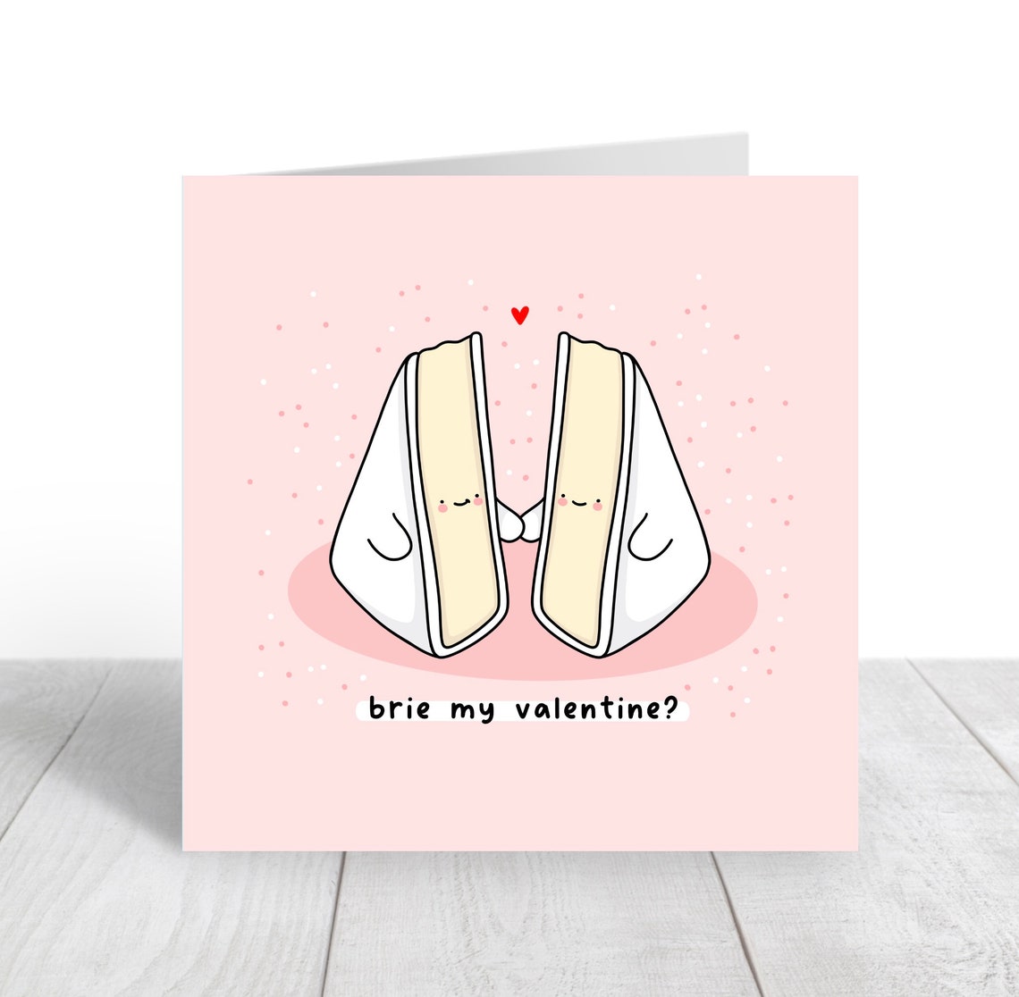 Brie Cheese Wedges Brie My Valentine Romantic Cheese Pun Wall Art - Image 5