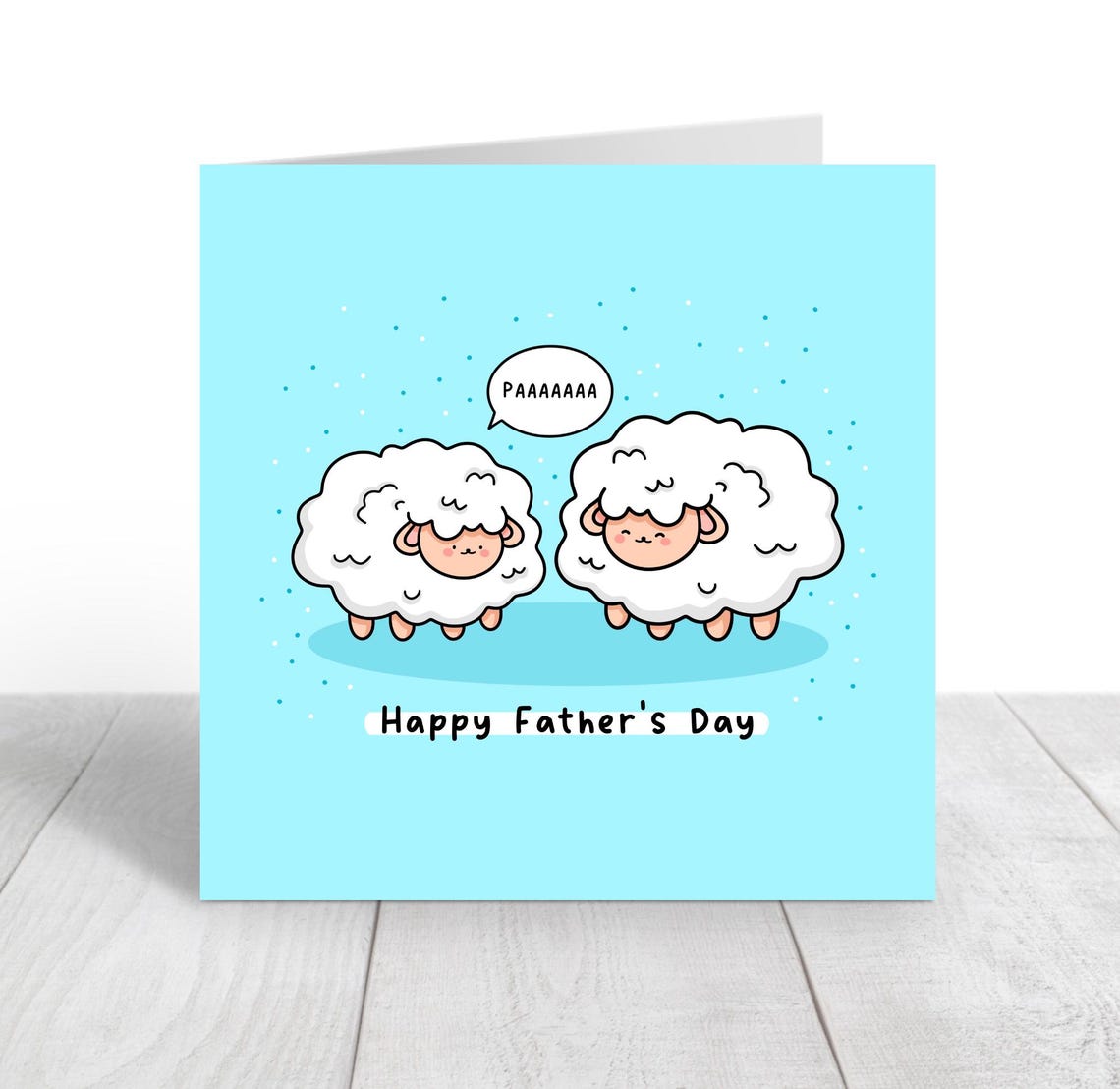 Fluffy Sheep Shouting PAAAAAAA Funny Happy Fathers Day Pun Wall Art - Image 3