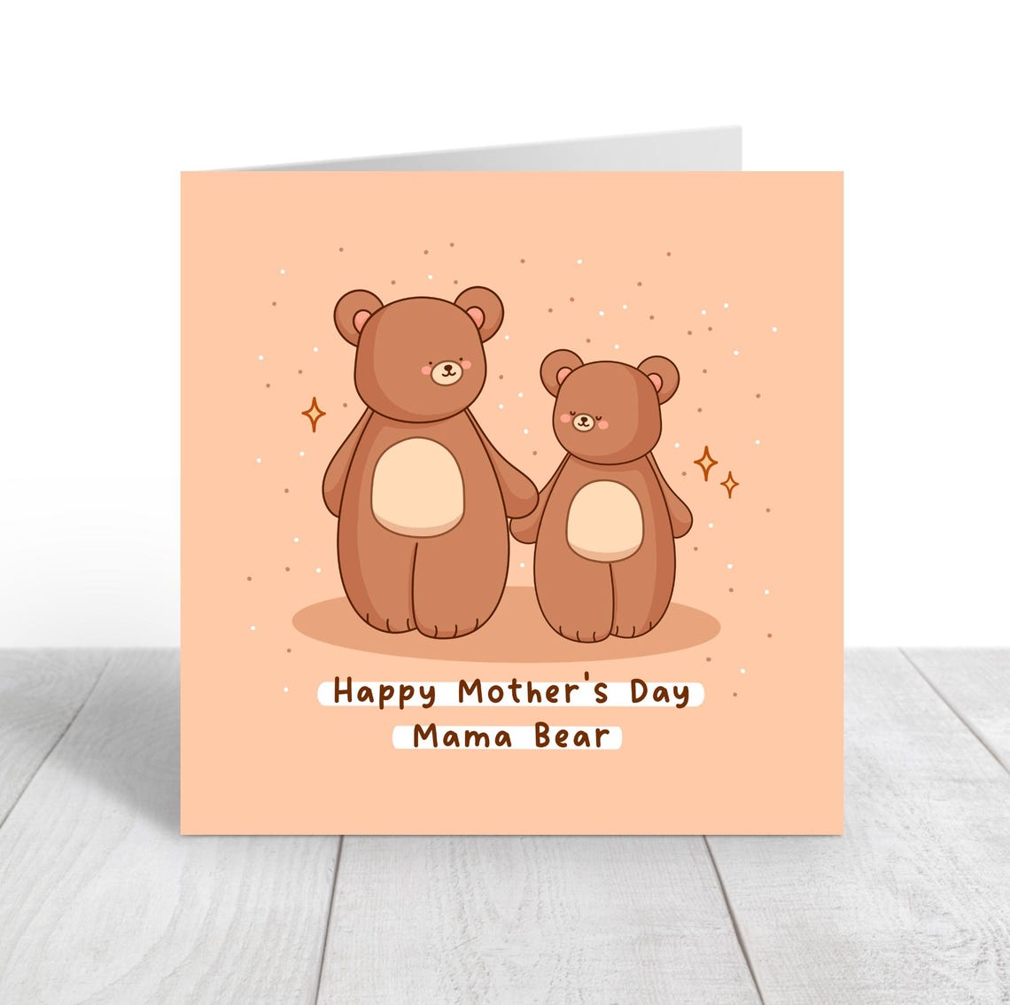 Kawaii Happy Mothers Day Mama Bear and Cute Cub Pun Art Print - Image 3