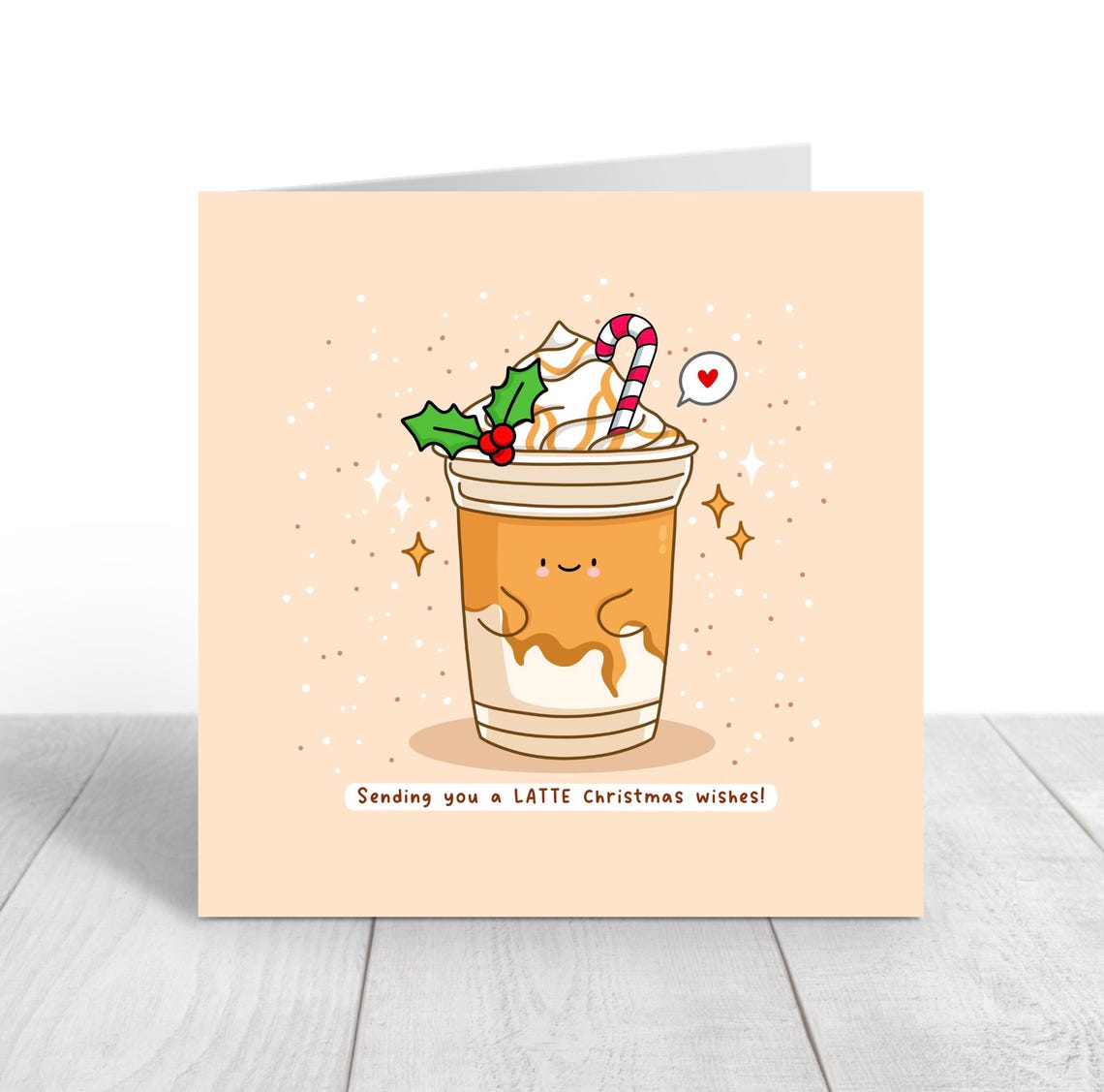 Iced Latte Candy Cane Sending A Latte Christmas Wishes Wall Art - Image 2