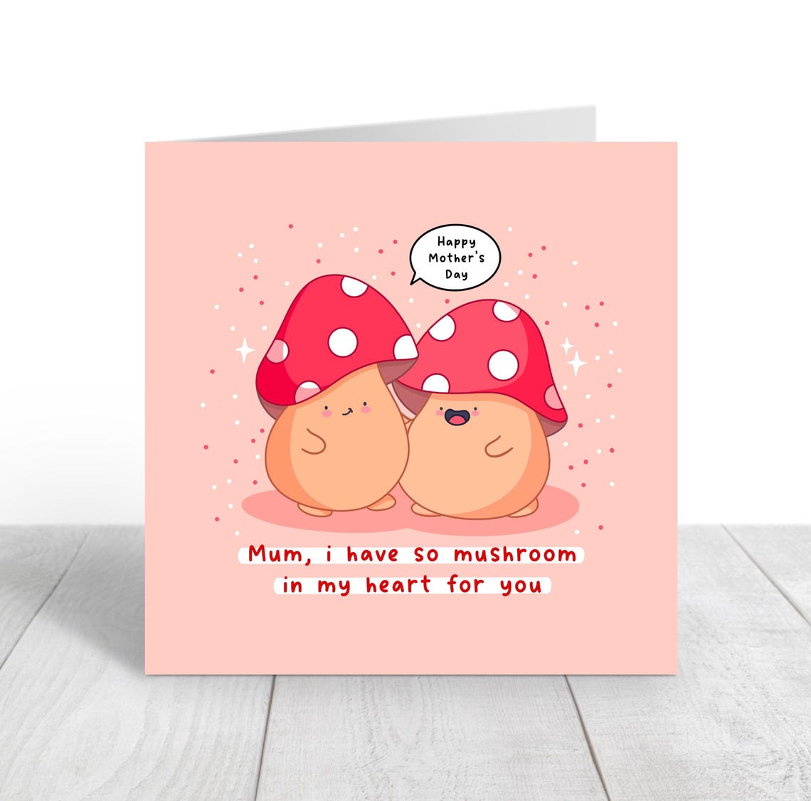 Kawaii Mum I Have So Mushroom in My Heart for You Pun Art Print - Image 3