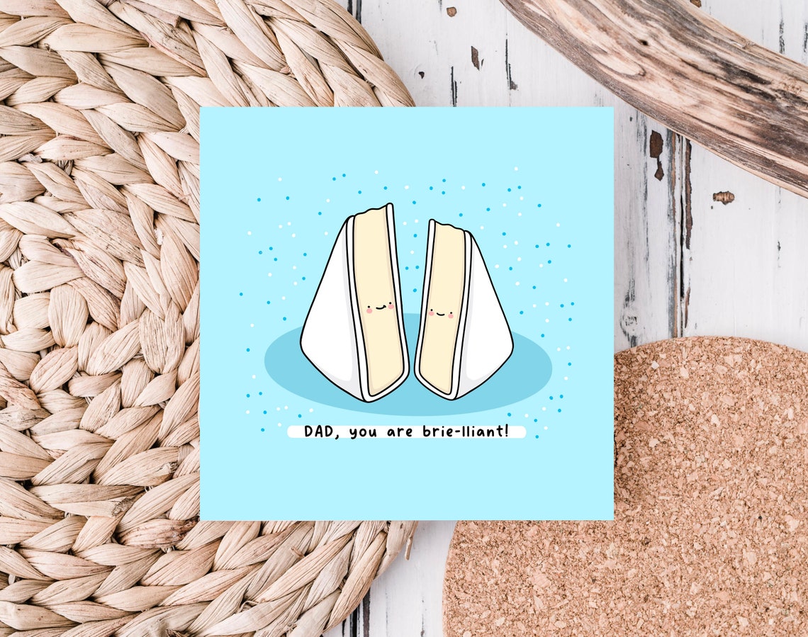 Brie Cheese Wedges DAD You Are Brie-Lliant Fathers Day Wall Art - Image 2