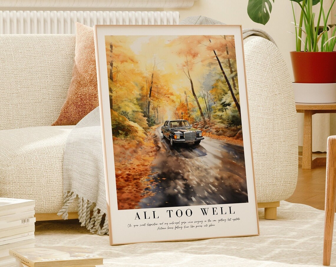 All Too Well Watercolor Illustration Print, Fall Album Art