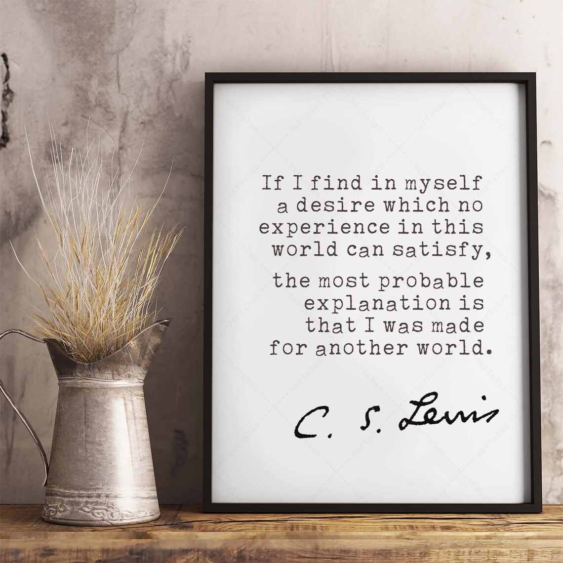 C.S. Lewis Quote Typography Art Print - Image 3