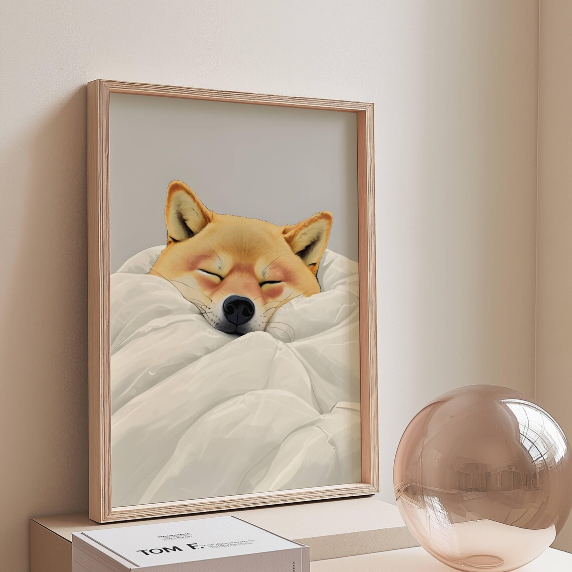 Shiba Inu Dog Sleeping Cozy Duvet Nap Cute Sweet Puppy Poster