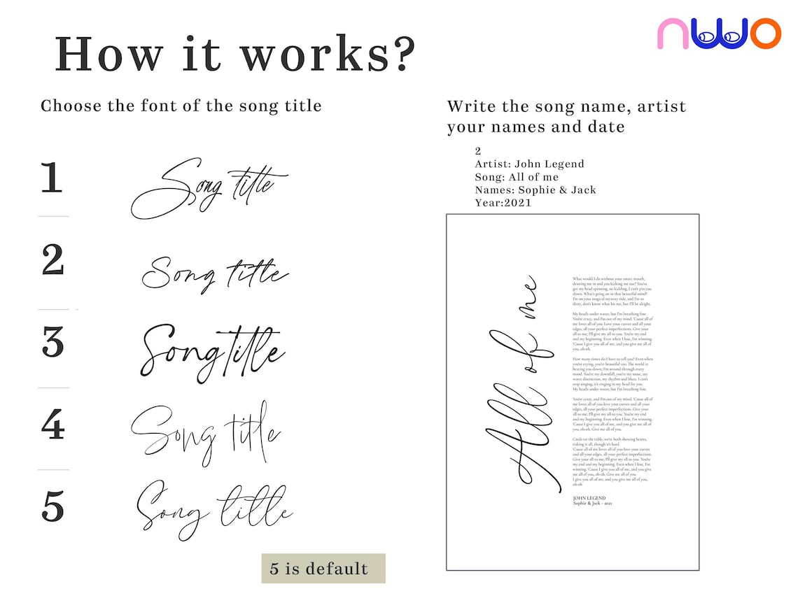 Custom Song Lyrics, Elegant Typography Art Print - Image 3