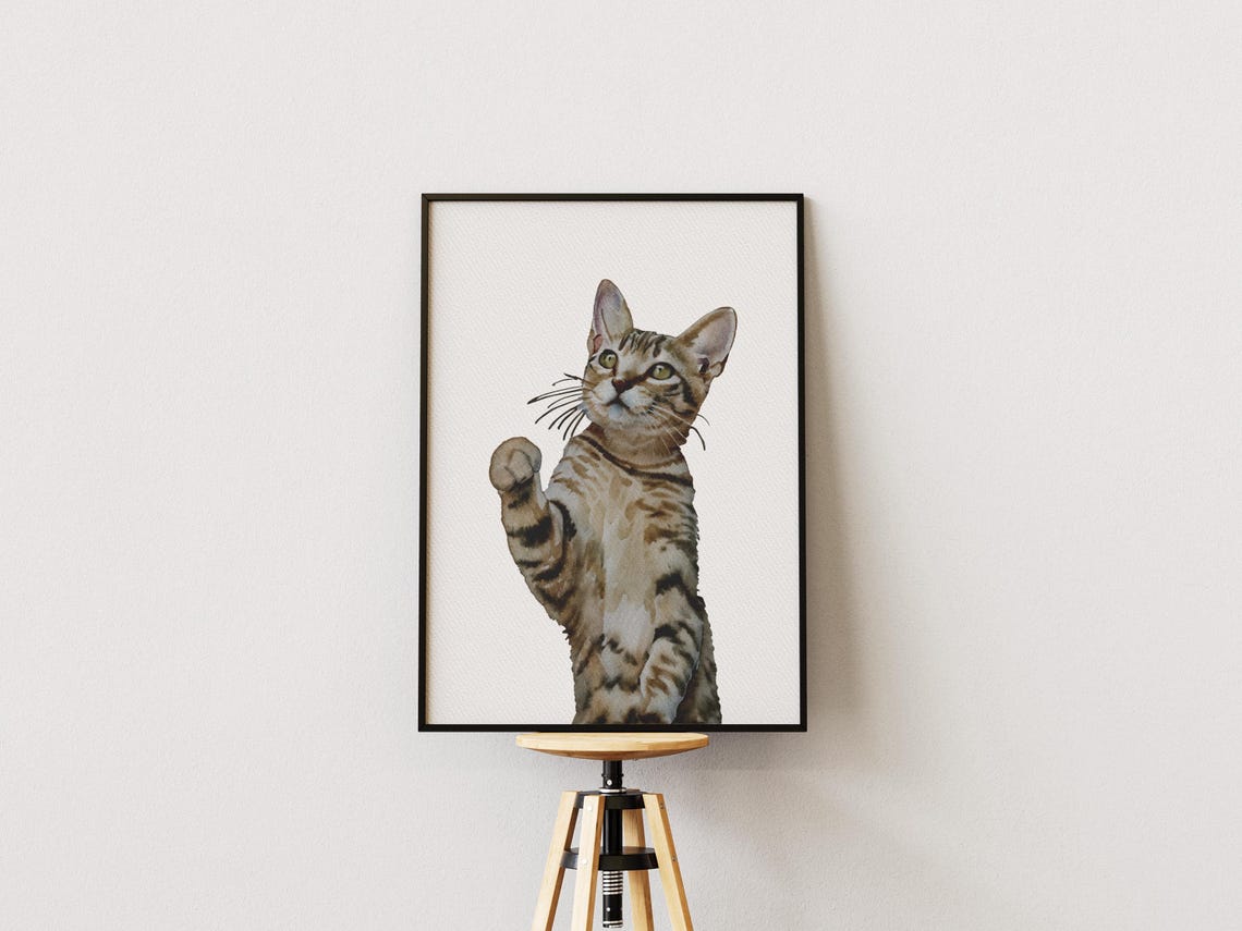 Siamese Cat Watercolor Portrait Blue Eyes Framed Pet Art Print - Image 3