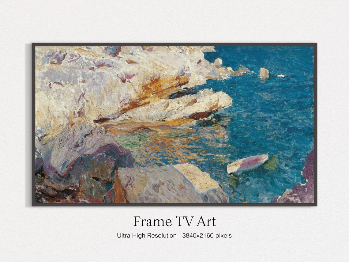 Summer Beach Vintage Painting TV Art Print