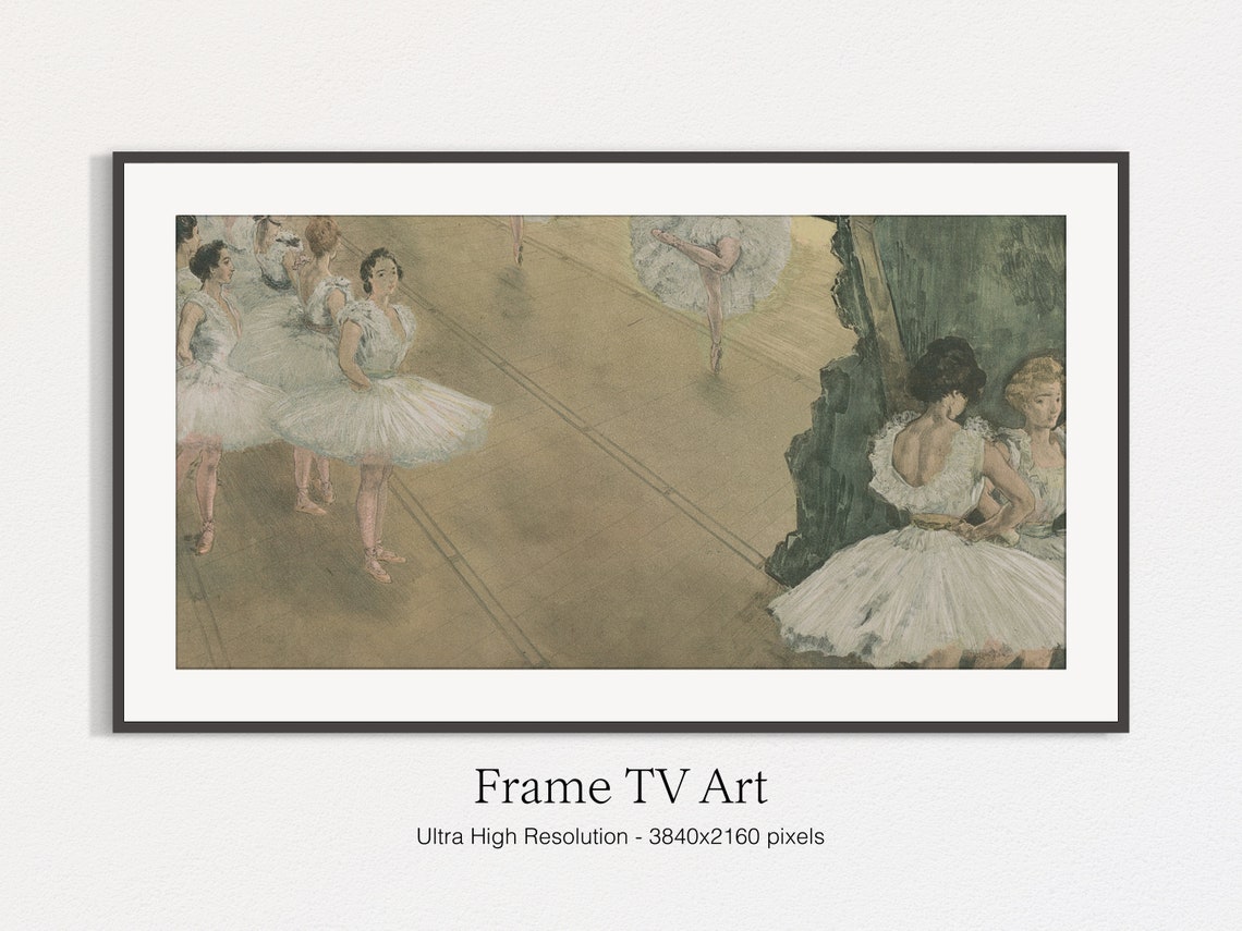 Vintage Ballet Dancers Painting Ballerinas On Stage Wall Art Print - Image 5