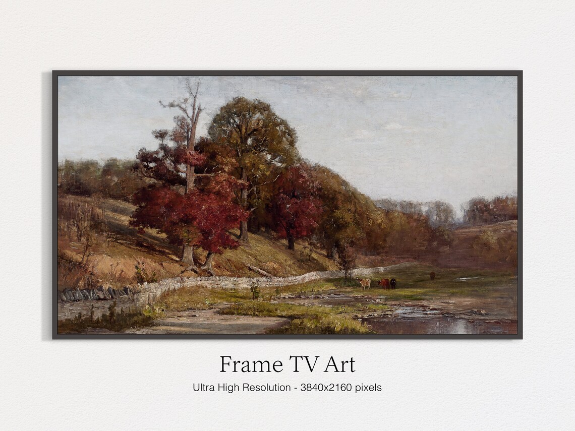 Frame Tv Art Autumn Oil Painting Moody Landscape Instant - Image 4