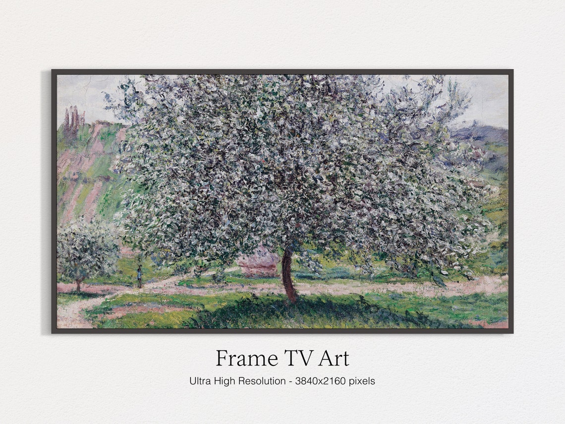 Impressionist Spring Orchard Flowering Apple Trees Bloom Print