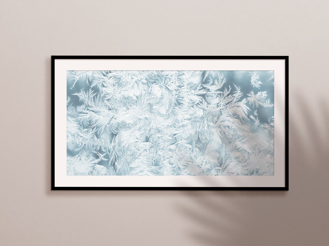 Christmas Winter Frame TV Art, Minimal Snowflakes - Image 2