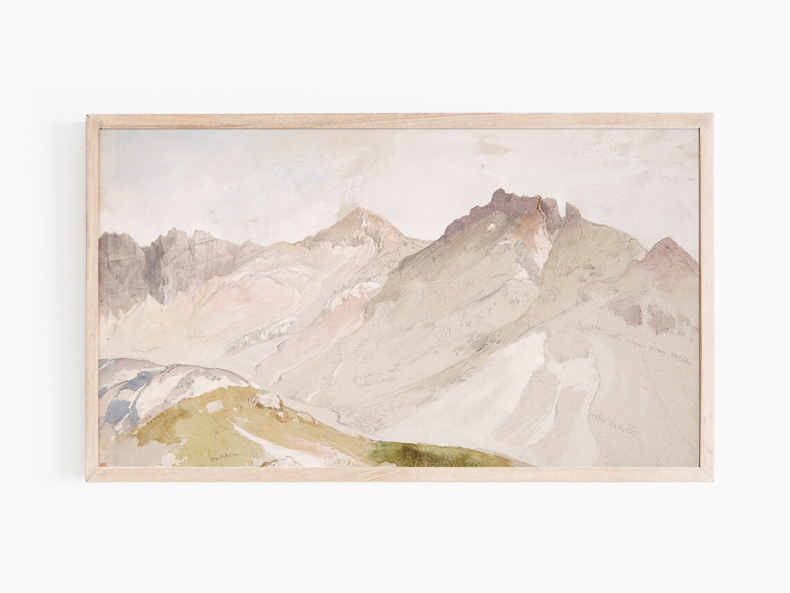 Frame Tv Art Watercolor Mountain Painting Instant - Image 3