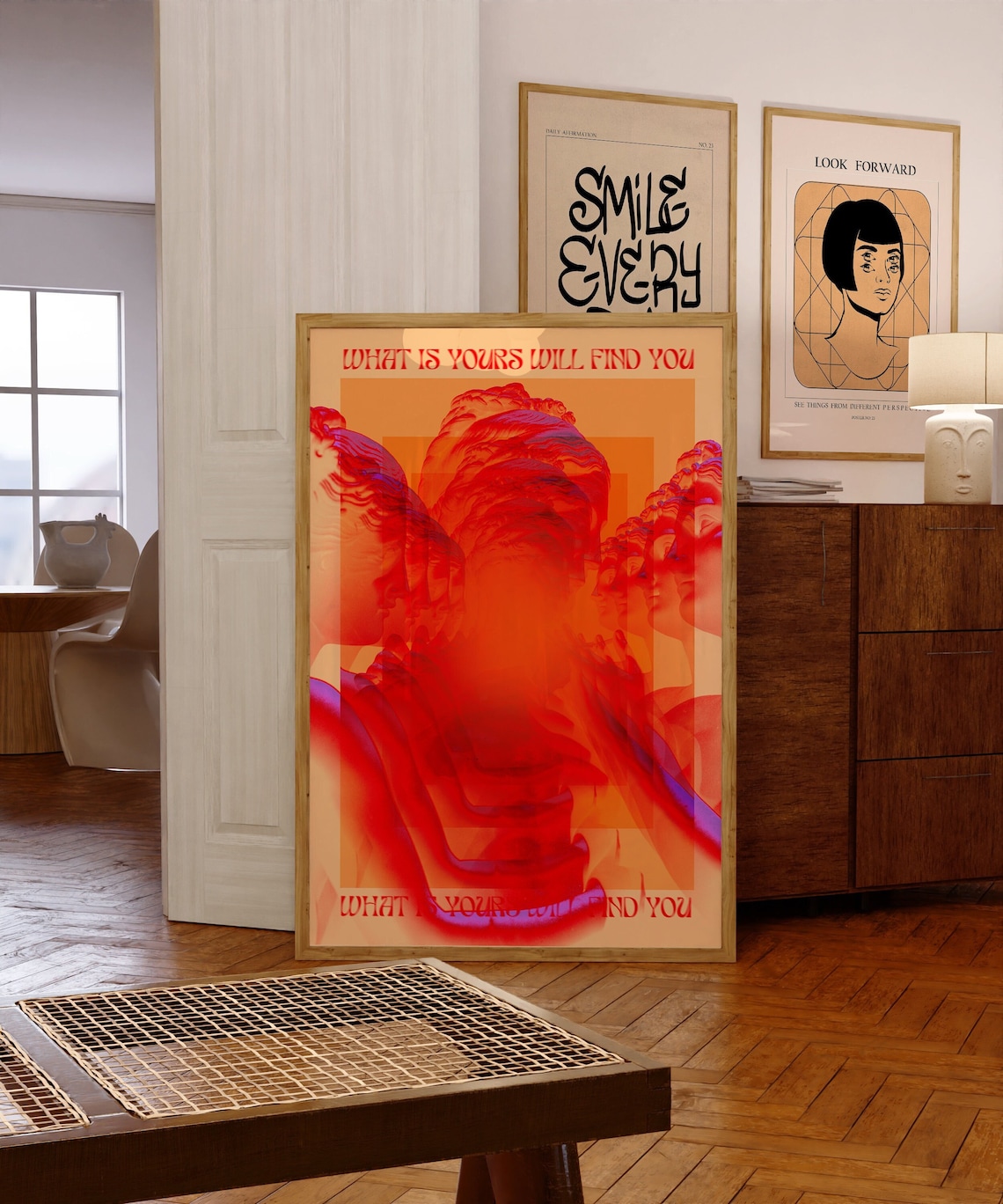 Affirmation Poster, 70s Retro Psychedelic Art Print