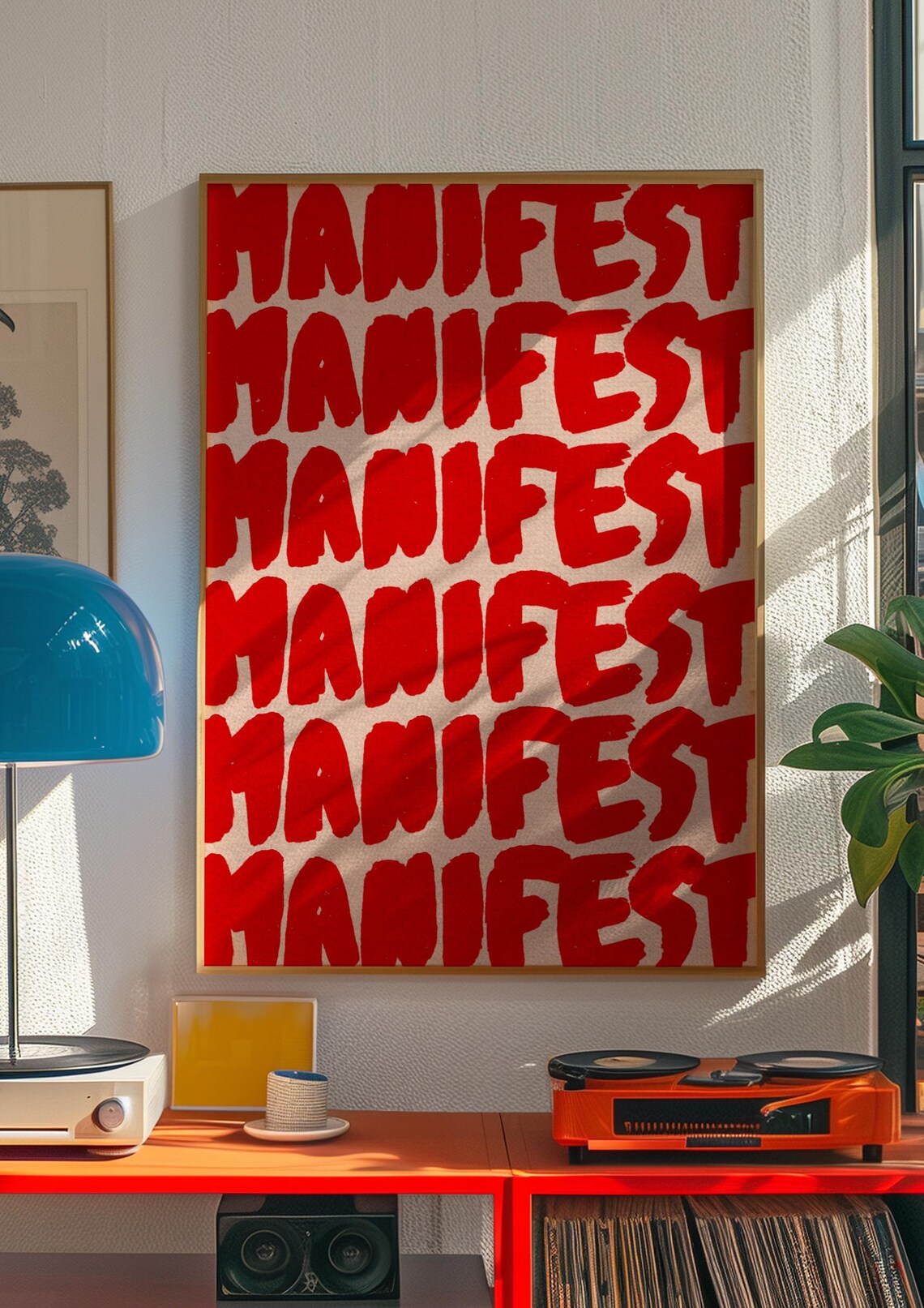 Manifest Typography Poster, Trendy Bedroom Wall Decor